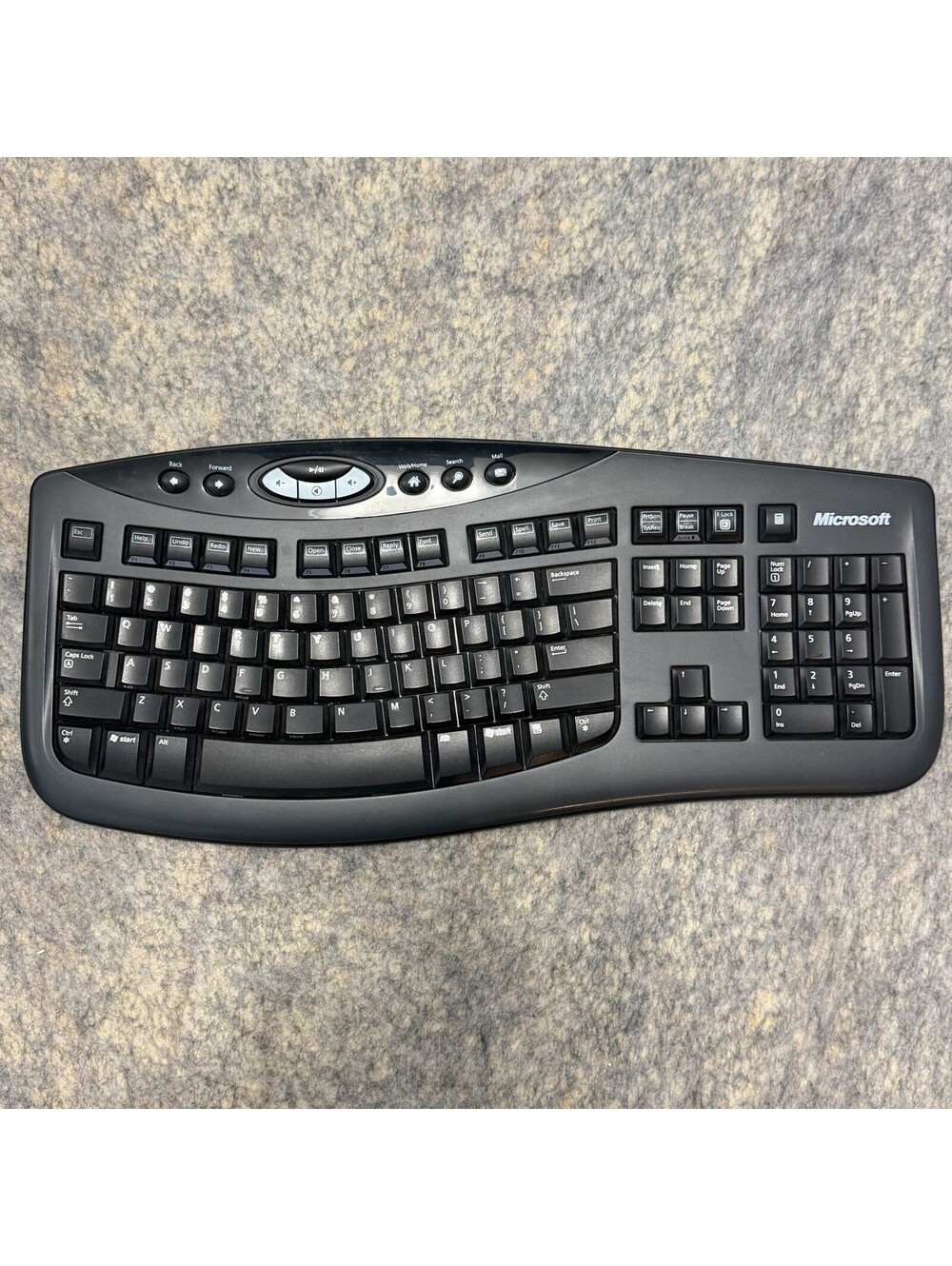 Microsoft Wireless Keyboard 3000 Model 1066 Black Curved No Receiver Tested